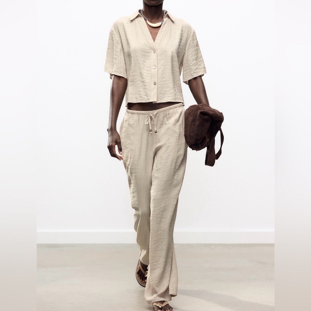 Zara Cream Pants & Matching top
